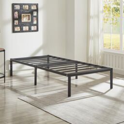 House of Home Single Metal Bed Frame Durable Black Powder Coating, 198 x 91 x 40 cm - thumbnail 2