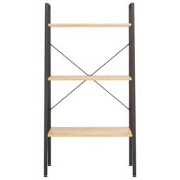 Berkfield Home Practical 3-Tier Standing Shelf Light Brown & Black 56x35x108 cm - Size: 56 x 35 x 108 cm - thumbnail 1