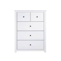 Lemon Pavilion Furniture Havana 3+2 Chest of Drawers - Pine/Metal - L39xW90xH120 cm in White - thumbnail 2