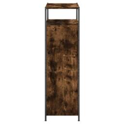 Berkfield Home Shoe Cabinet Smoked Oak 75x34x112 Engineered Wood in Brown - thumbnail 6