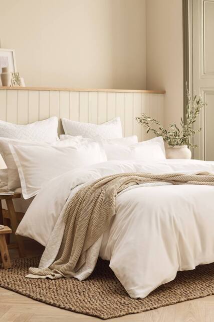 CHRISTY Flannel Marl Super Soft Brushed Cotton Duvet Sets in White - Size: Super King - image 1