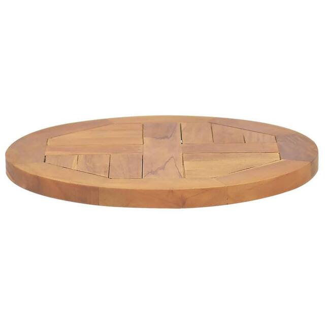 Berkfield Home Table Top Solid Teak Wood Round 2.5 cm 40 cm in Brown - image 1