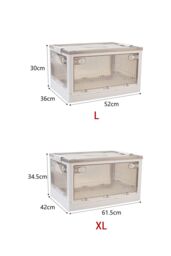 Living and Home Transparent Plastic Closet Wardrobe Organizer Toys Snacks Clothes Folding Storage Boxes in White - Size: Large - thumbnail 6