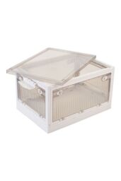 Living and Home Transparent Plastic Closet Wardrobe Organizer Toys Snacks Clothes Folding Storage Boxes in White - Size: Large - thumbnail 2