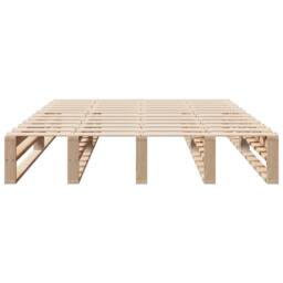 Berkfield Home Bed Frame without Mattress 140x200 cm Solid Wood Pine in Light Tan - thumbnail 4