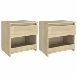Berkfield Home Bedside Cabinets 2 pcs Sonoma Oak 40x30x39 cm Engineered Wood in Brown - Size: 40 x 30 x 39 cm - thumbnail 2