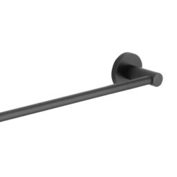 Nes Home 600mm Matte Black Single Towel Bar Stainless Steel Modern Towel Rod for Bathroom - thumbnail 2