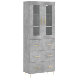 Berkfield Home Highboard Concrete Grey 69.5x34x180 cm Engineered Wood - thumbnail 2