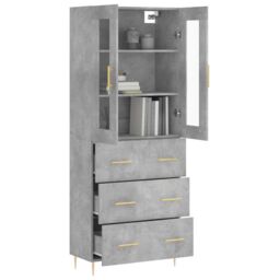 Berkfield Home Highboard Concrete Grey 69.5x34x180 cm Engineered Wood - thumbnail 3
