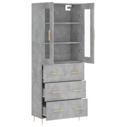Berkfield Home Highboard Concrete Grey 69.5x34x180 cm Engineered Wood - thumbnail 4