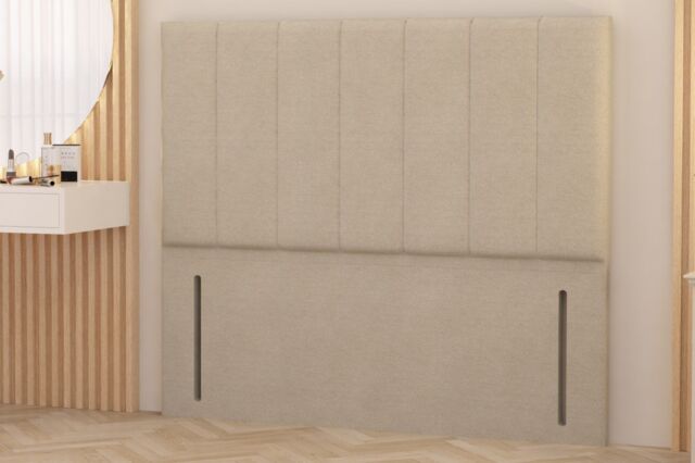 "Somnior Austin Tweed Fabric 54"" Floor Standing Upholstered Divan Headboard in Natural - Size: Small Double" - image 1