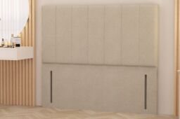 "Somnior Austin Tweed Fabric 54"" Floor Standing Upholstered Divan Headboard in Natural - Size: Small Double"
