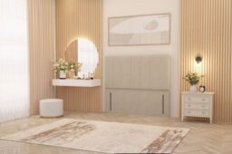 "Somnior Austin Tweed Fabric 54"" Floor Standing Upholstered Divan Headboard in Natural - Size: Small Double" - thumbnail 2