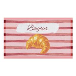 Artsy Mats Croissant Bonjour Indoor Outdoor Doormat in Pink - Size: 40 cm x 70 cm - thumbnail 2