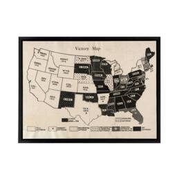 "Artery8 1919 Women's Suffrage Map US Voting Rights Framed Canvas Wall Art Print in Beige - Size: W24"" x H32""" - thumbnail 1