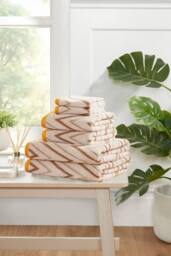 Rapport Home Helix 6 Piece Cotton Towel Bale Set Luxury Soft Absorbent in Natural - thumbnail 1
