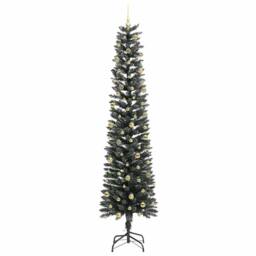 Berkfield Home Artificial Christmas Tree with 300 LEDs Green 58 x 58 x 240 cm - thumbnail 4