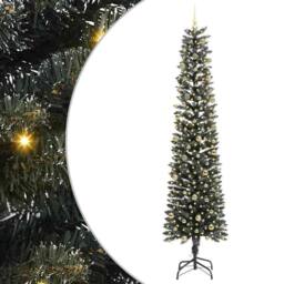 Berkfield Home Artificial Christmas Tree with 300 LEDs Green 58 x 58 x 240 cm - thumbnail 2