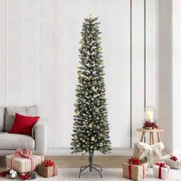 Berkfield Home Artificial Christmas Tree with 300 LEDs Green 58 x 58 x 240 cm - thumbnail 1