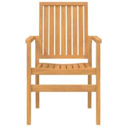 Berkfield Home 5 Piece Garden Dining Set Solid Wood Teak in Brown - thumbnail 5