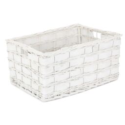Red Hamper Wicker Set of 4 Unlined White Scandi Storage Basket - thumbnail 5