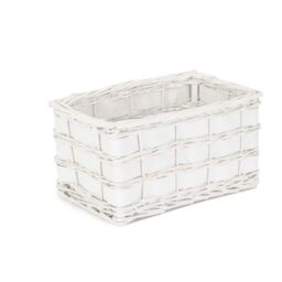 Red Hamper Wicker Set of 4 Unlined White Scandi Storage Basket - thumbnail 2