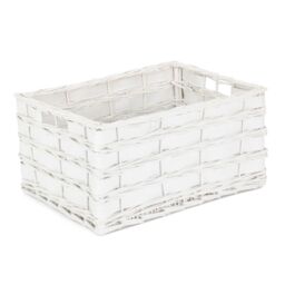 Red Hamper Wicker Set of 4 Unlined White Scandi Storage Basket - thumbnail 4