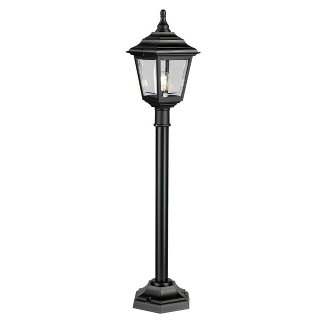Loops Outdoor IP44 1 Bulb Short Mini Lamp Post Pillar Black LED E27 100W d01579