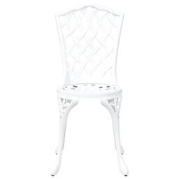 Berkfield Home 3-Piece White Cast Aluminum Garden Bistro Set - thumbnail 7