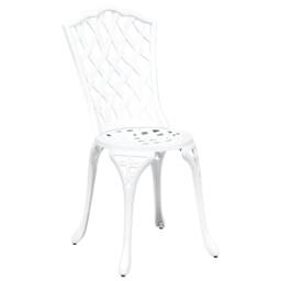 Berkfield Home 3-Piece White Cast Aluminum Garden Bistro Set - thumbnail 4