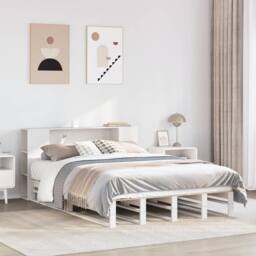 Berkfield Home Bookcase Bed without Mattress White 135x190 cm Double Solid Wood - thumbnail 2