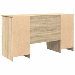 Berkfield Home Elegant Desk Sonoma Oak 140x49x76 cm Engineered Wood in Light Oak - Size: 140 x 49 x 76 cm - thumbnail 6