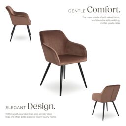 tectake Dining Chair Marilyn Set Of 2 - Brown/Black in Brown - Size: 2 Pack - thumbnail 3