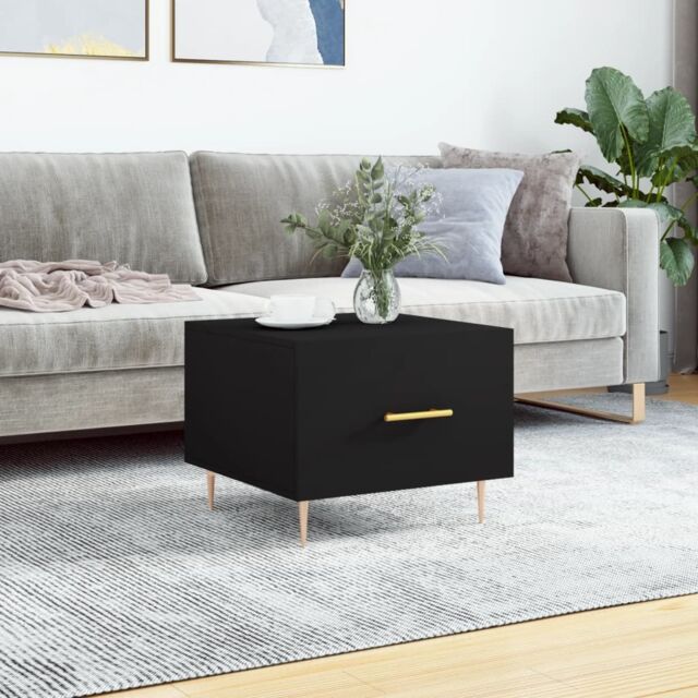 Berkfield Home Coffee Table Black 50x50x40 cm Engineered Wood - Size: 50 x 50 x 40 cm - image 1