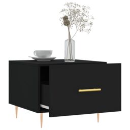 Berkfield Home Coffee Table Black 50x50x40 cm Engineered Wood - Size: 50 x 50 x 40 cm - thumbnail 4