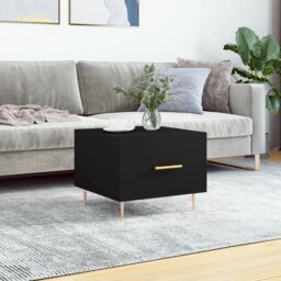 Berkfield Home Coffee Table Black 50x50x40 cm Engineered Wood - Size: 50 x 50 x 40 cm - thumbnail 1