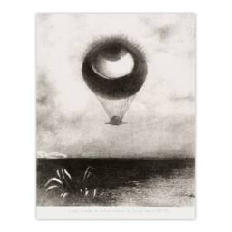 Artery8 Odilon Redon Framed Wall Art Print The Eye Like a Strange Balloon in Grey - Size: A4 - thumbnail 3