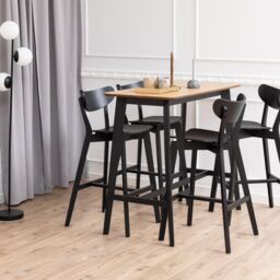 Furniture To Go Roxby Bar Table in Oak & Black in Brown - thumbnail 4