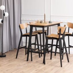 Furniture To Go Roxby Bar Table in Oak & Black in Brown - thumbnail 5