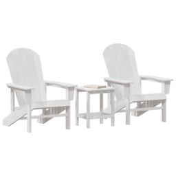 Berkfield Home 3 Piece Garden Lounge Set White HDPE - thumbnail 3