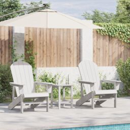 Berkfield Home 3 Piece Garden Lounge Set White HDPE - thumbnail 1