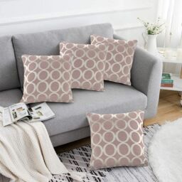 Luxury Living Luxury Chenille Cushion set of 4 in Pink - Size: 45 cm x 45 cm - thumbnail 1