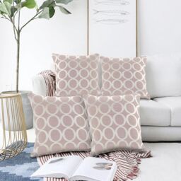 Luxury Living Luxury Chenille Cushion set of 4 in Pink - Size: 45 cm x 45 cm - thumbnail 5