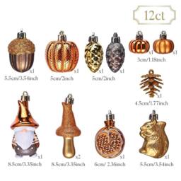 Havendro 12-Piece Autumn Decorations, Halloween Tree Baubles - thumbnail 2