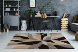 Smart Living Modern Hand Carved Soft Thick Area Rug - Contemporary in Brown - Size: 60 cm x 110 cm - thumbnail 2
