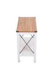 Living and Home Modern Minimalist Multifunctional Side Table with Lower Shelf in White - thumbnail 3
