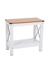 Living and Home Modern Minimalist Multifunctional Side Table with Lower Shelf in White - thumbnail 2