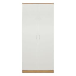 Comfy Living Ltd Modern High Gloss 2 Door Wardrobe in Light Oak - thumbnail 2