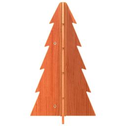 Berkfield Home Wooden Christmas Tree for Decoration Wax Brown 69.5 cm Solid Wood Pine - thumbnail 4