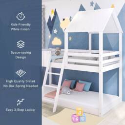 BTM White 3FT Wooden Loft Bunk Bed with Ladder & Guard Rail - thumbnail 8